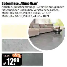 V Baumarkt Bodenfliese "Albino Grau" Angebot