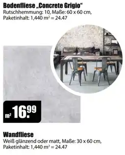 V Baumarkt Bodenfliese „Concrete Grigio“ Angebot