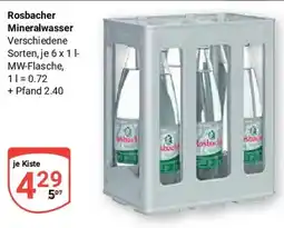 Globus Rosbacher Mineralwasser Angebot