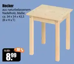 V Baumarkt Hocker aus naturbelassenem Nadelholz Angebot