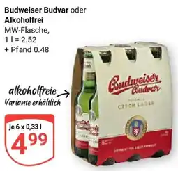 Globus Budweiser Budvar oder Alkoholfrei Angebot