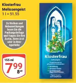 Globus Klosterfrau Melissengeist Angebot