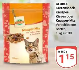 Globus GLOBUS Katzensnack Knusper- Kissen oder Knusper-Mix Angebot