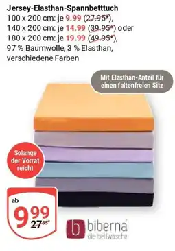 Globus biberna Jersey-Elasthan-Spannbetttuch Angebot