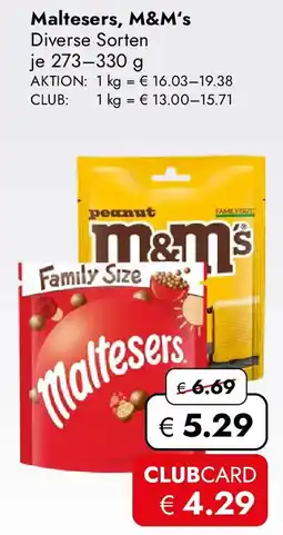 Travel Free Maltesers, M&M's Angebot
