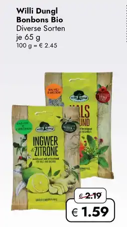 Travel Free Willi Dungl Bonbons Bio Angebot