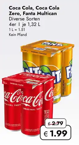 Travel Free Coca Cola, Coca Cola Zero, Fanta Multican Angebot