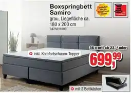 Möbelfundgrube Boxspringbett Samiro Angebot