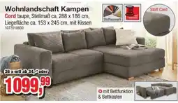Möbelfundgrube Wohnlandschaft Kampen Cord taupe Angebot