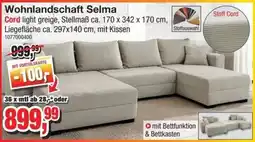Möbelfundgrube Wohnlandschaft Selma Cord light greige Angebot