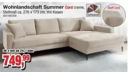 Möbelfundgrube Wohnlandschaft Summer Cord creme Angebot