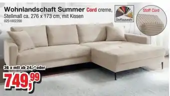 Möbelfundgrube Wohnlandschaft Summer Cord creme Angebot