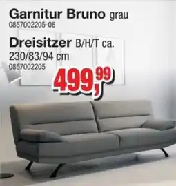 Möbelfundgrube Garnitur Bruno grau Dreisitzer Angebot