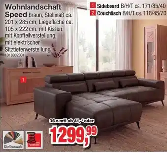 Möbelfundgrube Wohnlandschaft Speed braun Angebot