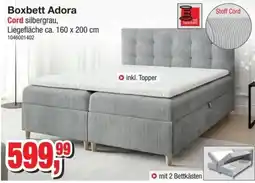 Möbelfundgrube Boxbett Adora Cord silbergrau Angebot