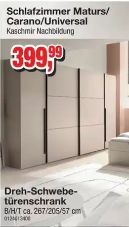 Möbelfundgrube Schlafzimmer Matures/Carano/Universal Kaschmir Nachbildung Dreh-Schwebe-türenschrankschrank Angebot