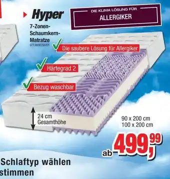 Möbelfundgrube Hyper 7-Zonen-Schaumkern-Matratze Angebot