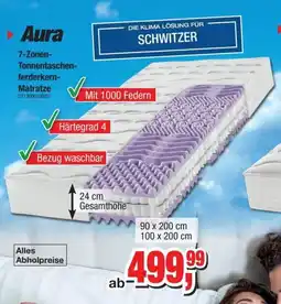Möbelfundgrube Aura 7-Zonen-Tonnentaschen-ferderkern-Matratze Angebot