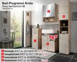 Möbelfundgrube Bad-Programm Kreta Viking Oak/Kaschmir NB Angebot