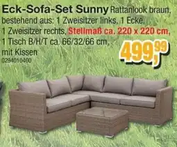 Möbelfundgrube Eck-Sofa-Set Sunny Rattanlook braun Angebot