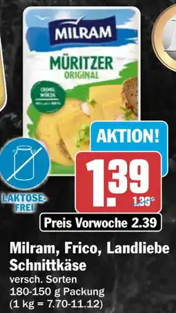 HIT Milram, Frico, Landliebe Schnittkäse Angebot
