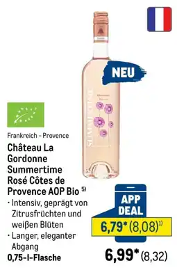 METRO Château La Gordonne Summertime Rosé Côtes de Provence AOP Bio Angebot