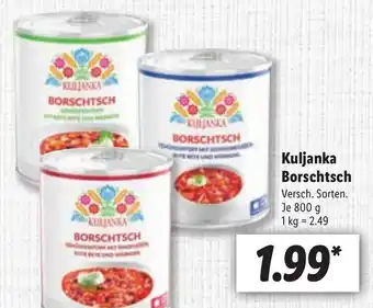 Lidl Kuljanka Borschtsch 800g Angebot