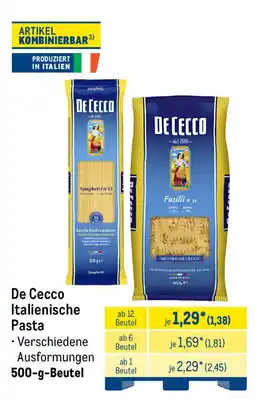 METRO De Cecco Italienische Pasta Angebot