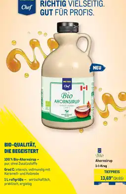 METRO Metro Chef Bio Ahornsirup Angebot