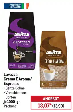 METRO Lavazza Crema E Aroma/Espresso Angebot