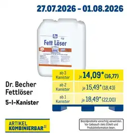 METRO Dr. Becher Fettlöser Angebot