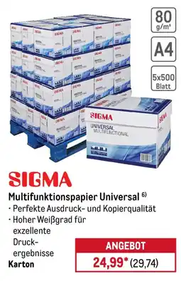 METRO SIGMA Multifunktionspapier Universal Angebot
