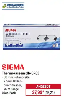 METRO SIGMA Thermokassenrolle CR02 Angebot