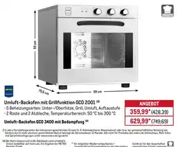 METRO Umluft-Backofen mit Grillfunktion GCO 2001 Angebot