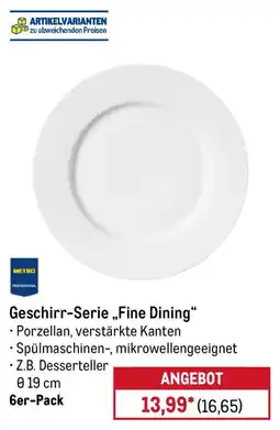 METRO Geschirr-Serie „Fine Dining“ Angebot