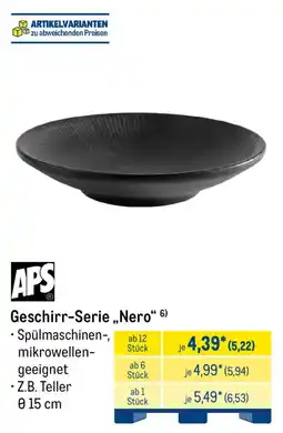 METRO Geschirr-Serie „Nero“ 6) APS Angebot