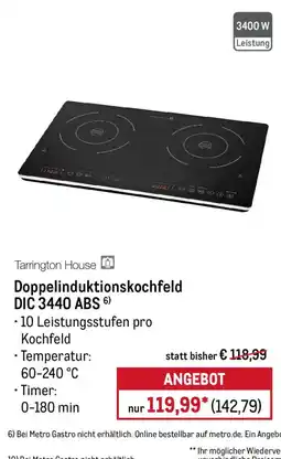 METRO Tarrington House Doppelinduktionskochfeld DIC 3440 ABS Angebot