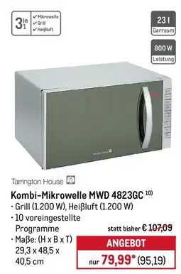 METRO Tarrington House Kombi-Mikrowelle MWD 4823GC Angebot