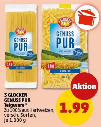 PENNY 3 GLOCKEN GENUSS PUR Teigware Angebot