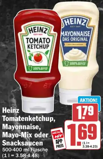 HIT Heinz Tomatenketchup, Mayonnaise, Mayo-Mix oder Snacksaucen Angebot