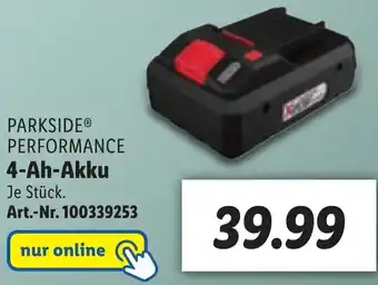 Lidl Parkside Performance 4-Ah-Akku Angebot