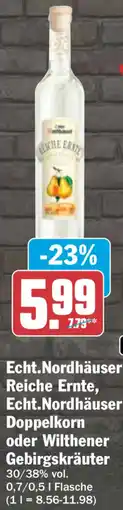 HIT Echt.Nordhäuser Reiche Ernte, Echt.Nordhäuser Doppelkorn oder Wilthener Gebirgskräuter Angebot