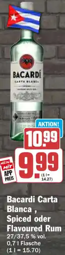 HIT Bacardi Carta Blanca, Spiced oder Flavoured Rum Angebot