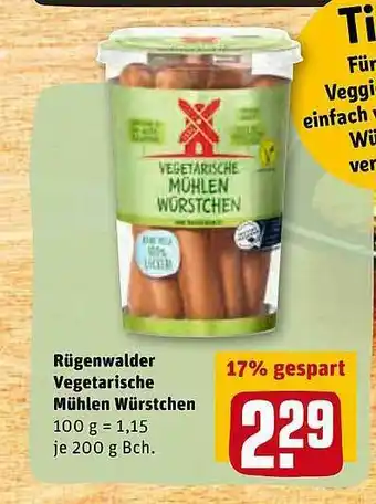 REWE Kaufpark Rügenwalder Vegetarische Mühlen Würstchen Angebot