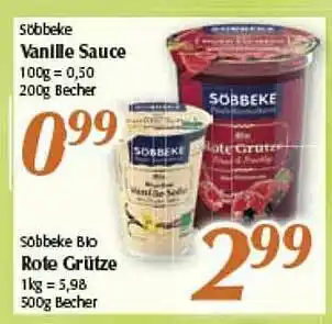 inkoop Söbbeke Vanille Sauce Sobbeke Bio Rote Grütze Angebot