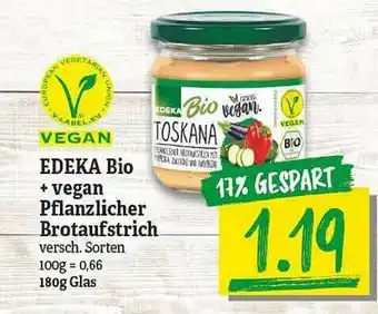 NP Discount Edeka Bio + Vegan Pflanzlicher Brotaufstrich Angebot