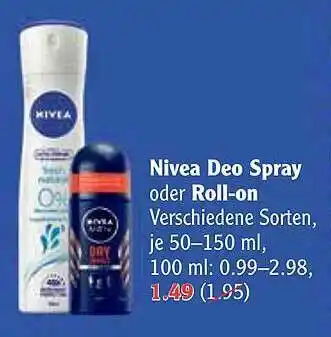 Globus Nivea Deo Spray Oder Roll-on Angebot