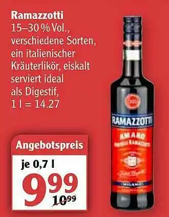 Globus Ramazzotti Angebot