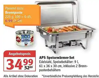 Globus Aps Speisewärmer-set Angebot