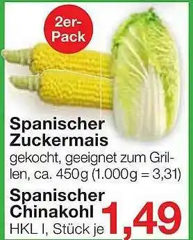 Jawoll Spanischer Zuckermais, Spanischer Chinakohl Angebot